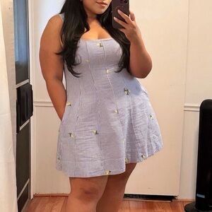 Striped Blue and Yellow lemon Dress